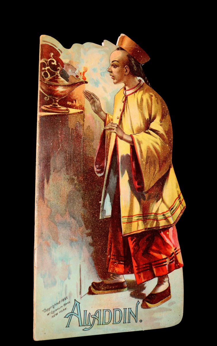 mflibra's tweet photo. 1895 Scarce Book - ALADDIN or the Wonderful Lamp, Shape Book by McLoughlin.
More info: https://t.co/fcUr4AOtrL
#BookWithASoul #FirstEdition #uncommon #ShapeBook #Aladdin #WonderfulLamp #illustrated #bookworm #bookstagram #library #bookstore #booknerd #rarebooks #bibliophile https://t.co/sPcp2XuaNf