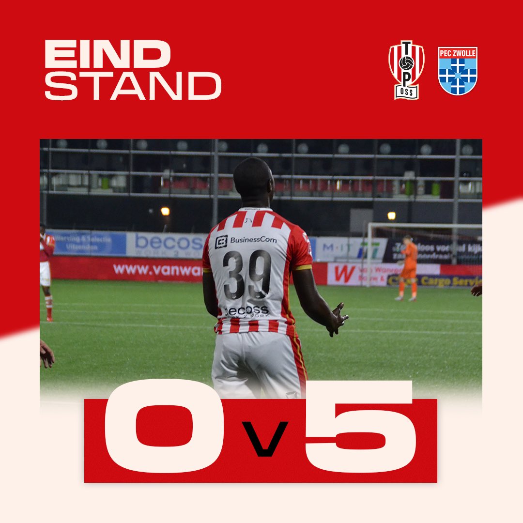 topossofficial's tweet photo. 𝗧𝗲𝗹𝗲𝘂𝗿𝘀𝘁𝗲𝗹𝗹𝗲𝗻𝗱𝗲 𝗮𝘃𝗼𝗻𝗱…😕
PEC Zwolle blijkt vanavond een paar maatjes te groot in Oss. De Zwollenaren keren met een 0-5 overwinning huiswaarts.
#TOPPEC https://t.co/5RHih95lMm