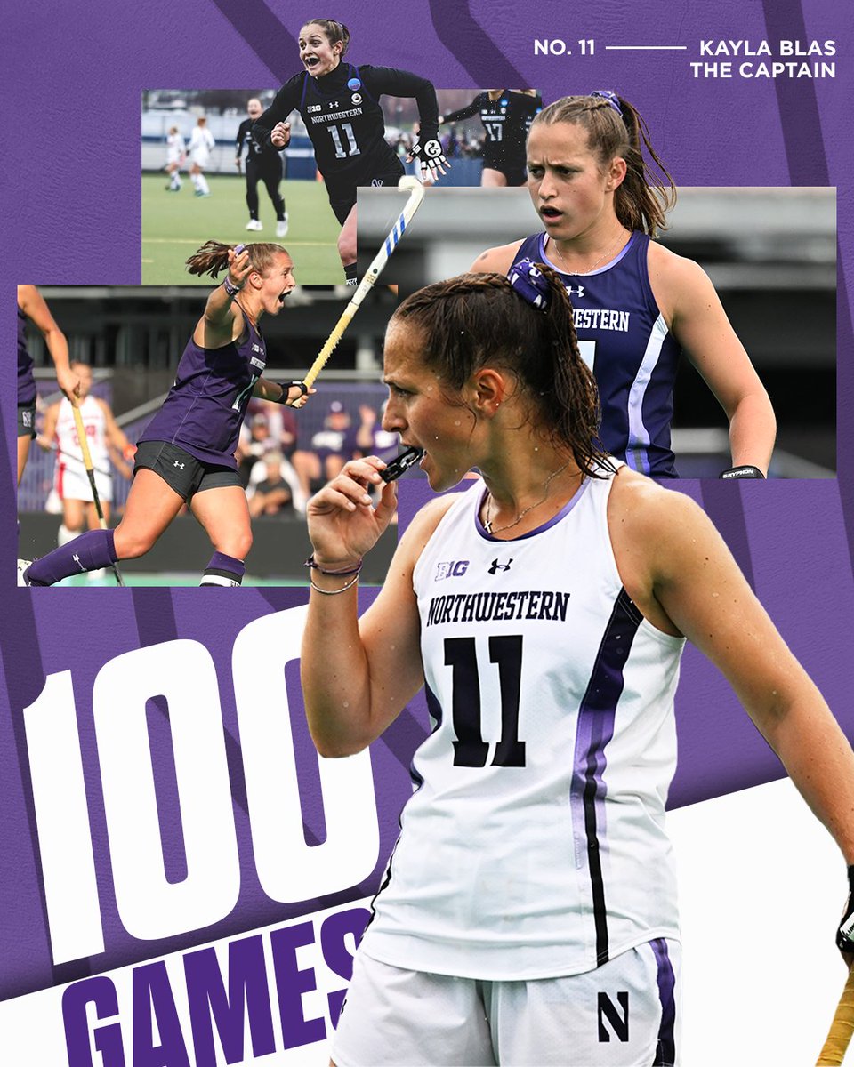 NUFHCats's tweet photo. 1️⃣0️⃣0️⃣

The captain. The iron woman. The Defensive Player of the Year.

Kayla Blas is the first Wildcat to EVER reach 100 games played 👏👏👏 https://t.co/xFb5dlJteO