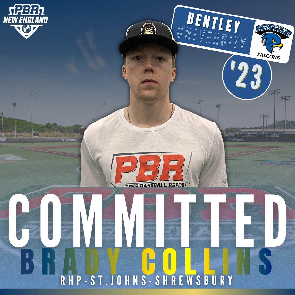 🚨Congrats to 2023 Brady Collins on his commitment to Bentley University.🔐 Check out his profile here 👉 prepbaseballreport.com/profiles/MA/Br… @bradycollins24