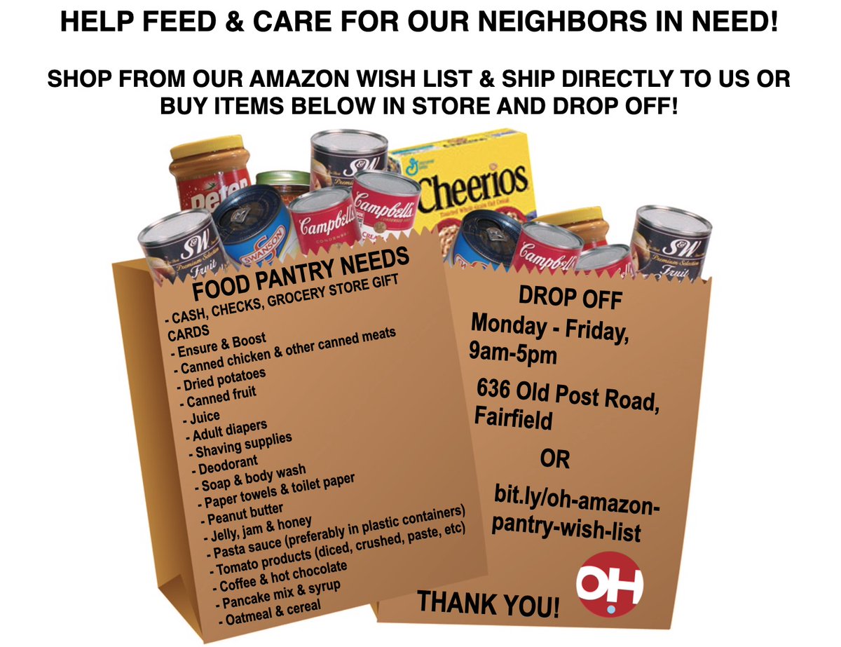 Help stock our Food Pantry shelves in preparation for the holidays! Visit operationhopect.org/help-stock-she… to see exactly what we need to help our neighbors in need. Thank you!