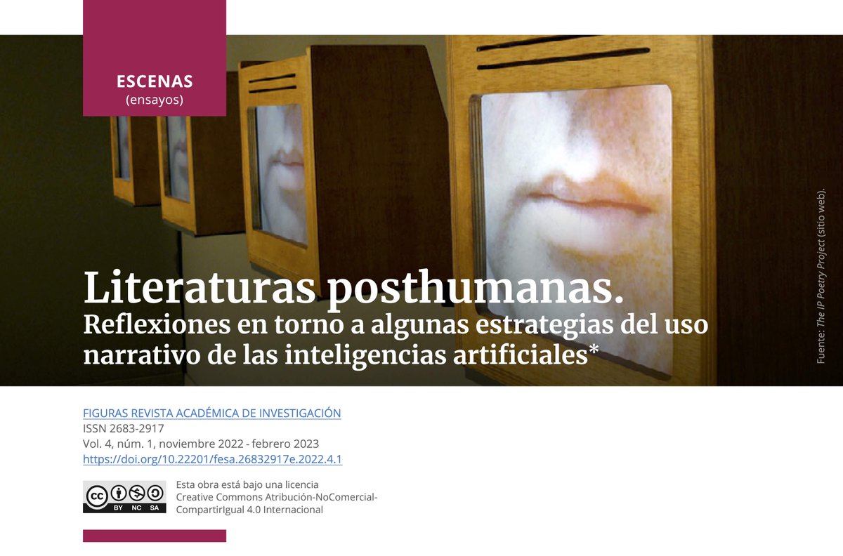 Carlos A. Scolari (@cscolari) on Twitter photo "Literaturas posthumanas.Reflexiones en torno a algunas estrategias del uso narrativo de las inteligencias artificiales" por Jaime Alejandro Rodríguez-Ruiz (<a href="/jaimealejandro/">Jaime Alejandro</a>) y Daniel Rodríguez-García #FreePDF #OpenAccess buff.ly/3E23bRZ "Literaturas posthumanas.Reflexiones en torno a algunas estrategias del uso narrativo de las inteligencias artificiales" por Jaime Alejandro Rodríguez-Ruiz (<a href="/jaimealejandro/">Jaime Alejandro</a>) y Daniel Rodríguez-García #FreePDF #OpenAccess buff.ly/3E23bRZ