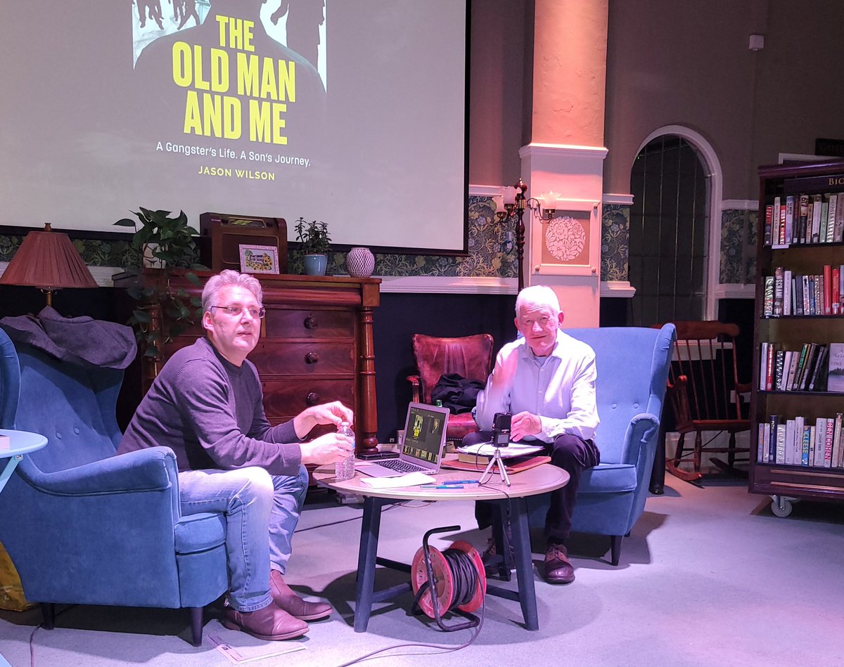 WistfulCass's tweet photo. Superb evening in company of a local #Author, Jason Wilson [@TheOldManAndMe] &amp; interviewer/#Writer, Chris Arnott

Well attended talk about an amazing life, lived in #Coventry &amp; a few prisons!

Great hosting by @EarlsdonL &amp; #LucyWinter

#Memoir #AmReading #WritingCommunity https://t.co/rJJiu6WOry