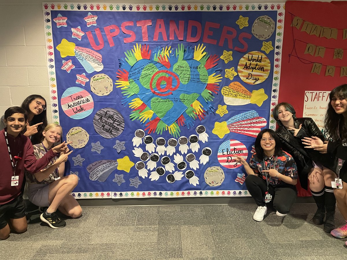 This November the Upstanders Club honors Epilepsy Awareness Month, World Adoption Day, Transgender Awareness Week, and Election Day! Shout out to <a href="/AnanyaP_nthc/">Ananya Pilla</a> and <a href="/AseobL_NTHC/">Aseob Lim</a> for creating the beautiful bulletin board!