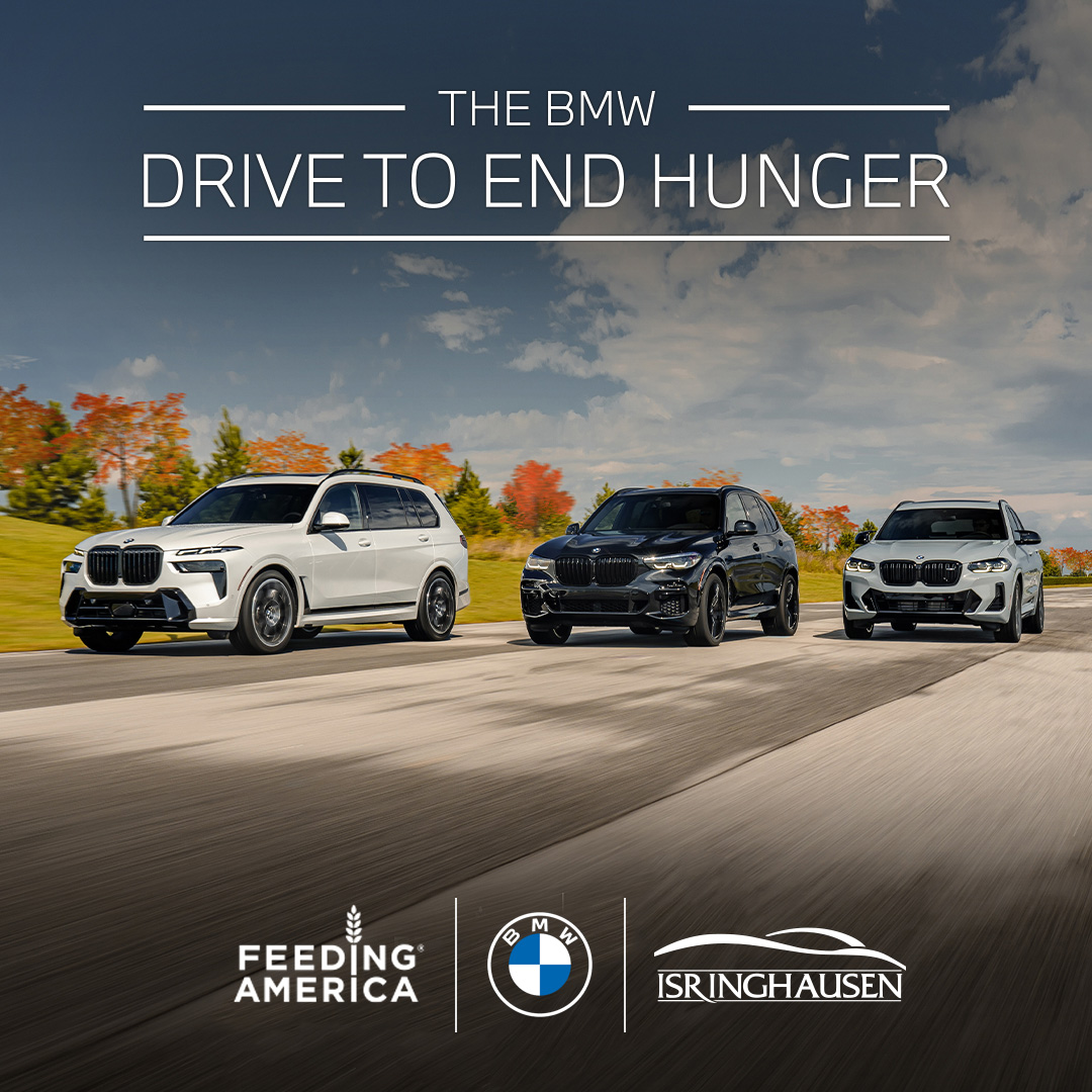 Isringhausen's tweet photo. Through November 30th, your purchase of a new BMW will help provide 200 meals through Feeding America. You can also take advantage of EXCEPTIONAL HOLIDAY OFFERS AVAILABLE RIGHT NOW: https://t.co/AOY8xdCzrT https://t.co/yCZEt05vK6
