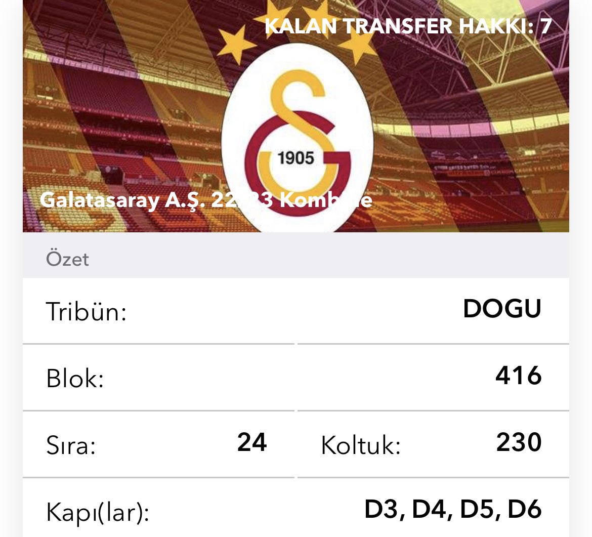 #Galatasaray #Galatasaraybilet #galatasaraybesiktas #bilet #biletvar gidemediğim için satıyorum. Gişe fiyatı teklif etmeyiniz.