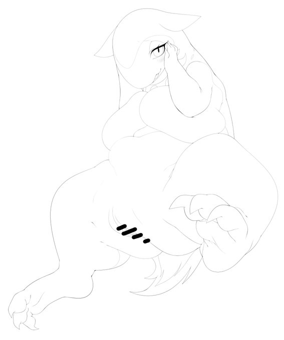 後は、腹の線を引けば線画が出来る 