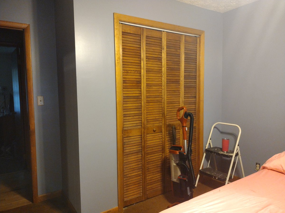 Painting the bedroom today.  It's going to be pretty 😍#Homeimprovement