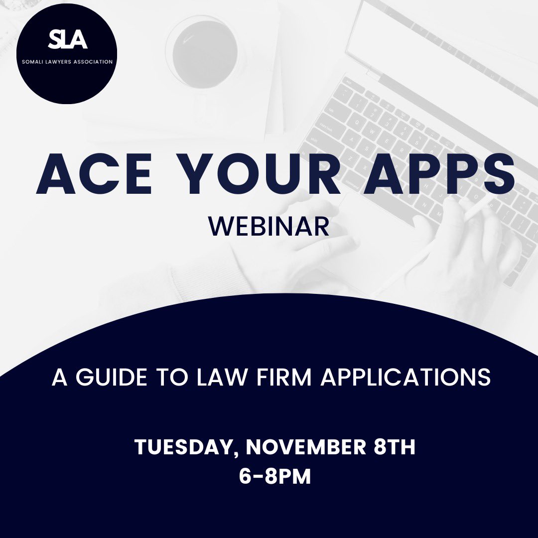 Join the SLA for 'ACE YOUR APPS'; a comprehensive guide to making a competitive law firm application.

Make sure to sign up for the webinar by following this link: lnkd.in/e9bdnsuS