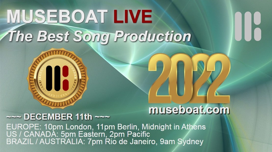 museboatlive's tweet photo. #RT ;-) VOTE for THE BEST SONG PRODUCTION 2022 at https://t.co/J3QeZ4gQYP Nominations @animalsoulsmus1 @CffordFord @HiSQ_Official @JessieGalante @johnnyferrari @SharonMarieWhi8 @SometimesJulie @TracyColletto @HeidiMMantere @daboiderinho @angelaterace @marekstarx @BelovedAlice1 https://t.co/wPPwWTy2Cy