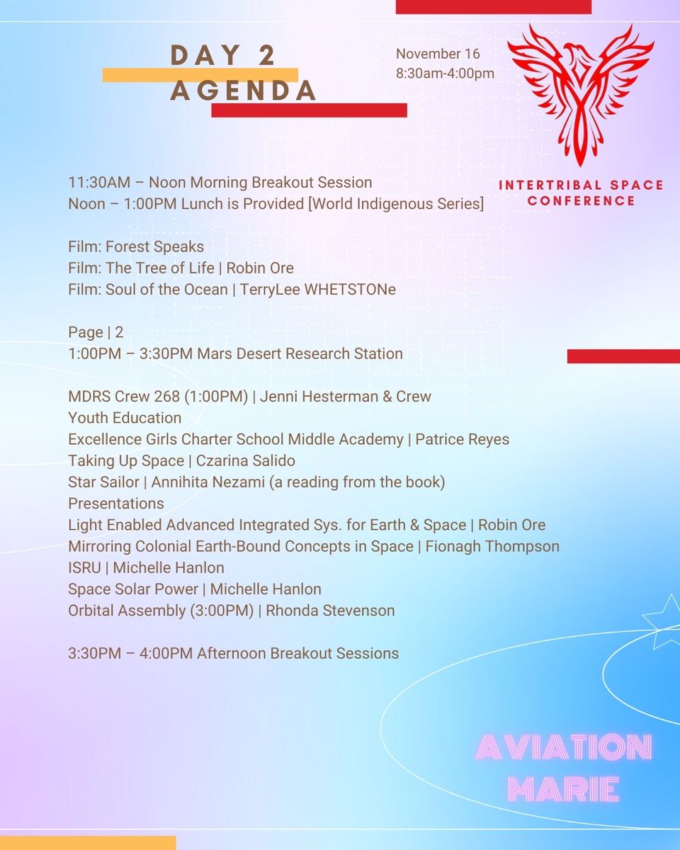 mpgron's tweet image. Aviation Marie is honored to moderate the SpacePort Panel at the Intertribal Space Conference. We will be talking to a diverse group of space professionals working today to operate and expand future spaceports. Did you know about the high demand for launch and testing facilities?