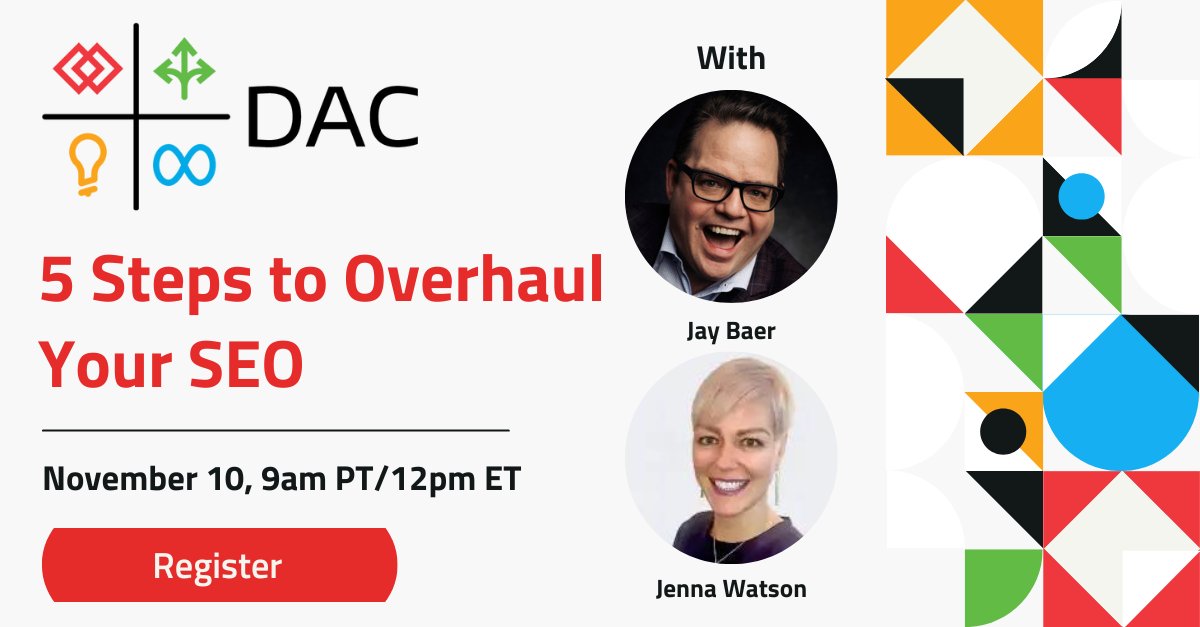 Google search engine results pages look a lot different than they did just a short time ago & 2/3 of consumer searches result in NO clicks whatsoever. So what do you do now? Join me & Jenna Watson as we discuss 5 steps to overhaul your SEO! Register here: register.gotowebinar.com/register/23288…