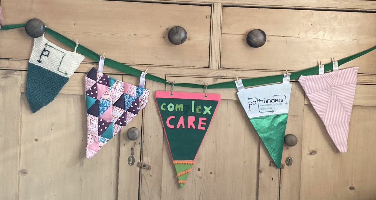 Craftfinders21's tweet photo. We will be displaying our bunting at a community fundraiser in December. There’s still time to send in your triangles to support #craftingforachange  - DM for more details #buildingabunting to raise awareness of #personalisedcare in hospitals for people with #complexcareneeds https://t.co/Lv2DxxpD7Z