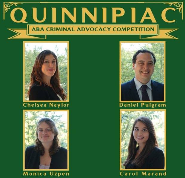 We have another amazing team competing this weekend! Let’s cheer these advocates on as they take on the Quinnipiac Criminal Advocacy Competition this weekend! 👏👏👏

Shout out to Coach Kelly Robier for her amazing work with this team!