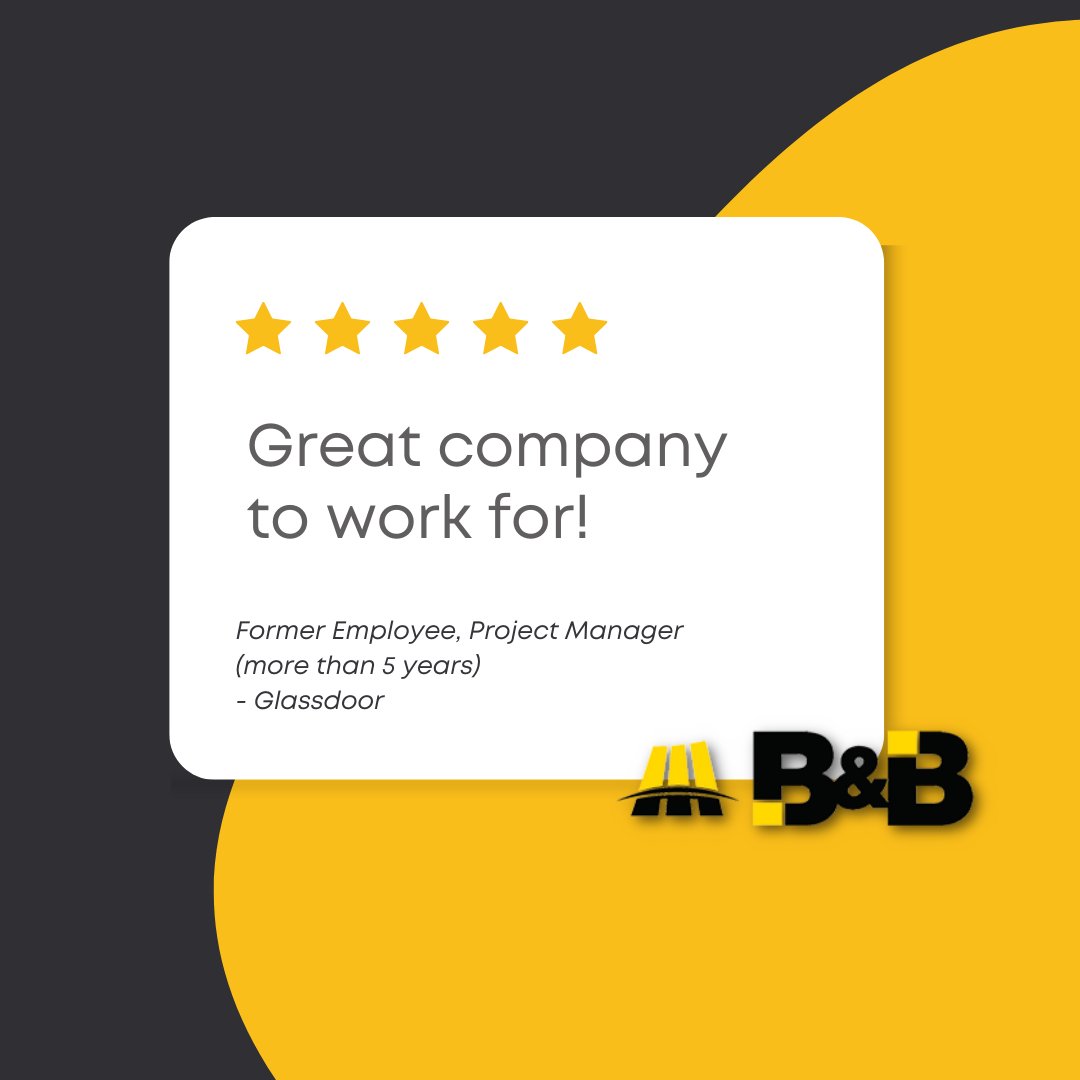 We love to hear that our employees enjoy coming to work! 

We would love to hear your feedback as well, share now 📲 bit.ly/3PYXEhO
.
.
.
#BBcontractinggroup #Surrey #NowHiring #Jobs #JobsHiring #SitePrep #CivilConstruction #CivilContractor #VancouverConstruction