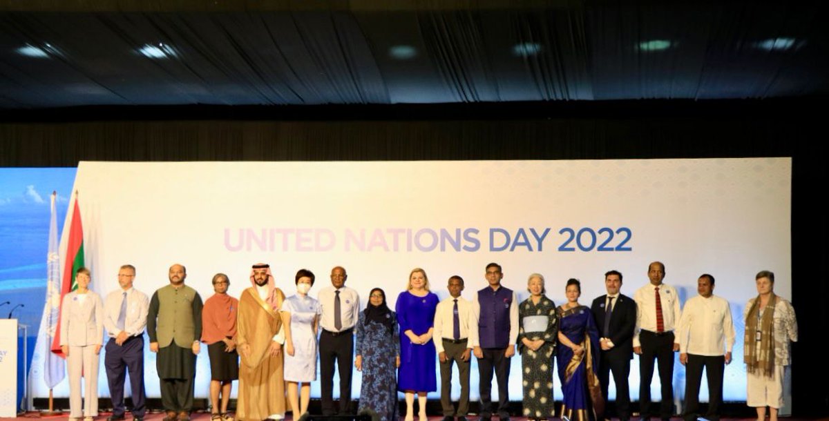 MoFAmv's tweet photo. Together with resident missions of 🇧🇩🇨🇳 🇮🇳 🇯🇵 🇵🇰 🇸🇦 🇱🇰 🇬🇧 and @UNMaldives, Ministry celebrated the 77th anniversary of the @UN.
The exhibits by each country and the UN celebrated the rich culture & heritage of the United Nations family.
#celebrate #UNDay2022 https://t.co/C9BXcSuj27