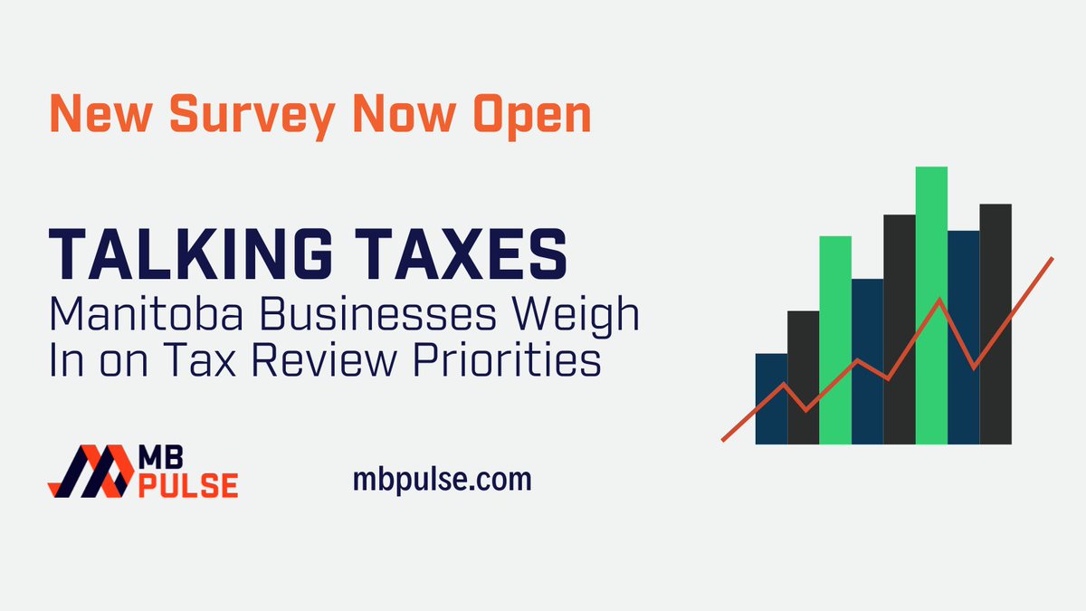 mbchambersofcom's tweet photo. Following the announcement of a provincial tax review, we want to know what you think of MB's business climate and taxation framework and your priorities to make MB more competitive.

Sign up for our online polling platform, MB Pulse, to take the survey! https://t.co/i7rQW6ee07 https://t.co/lAXhqxYQyO