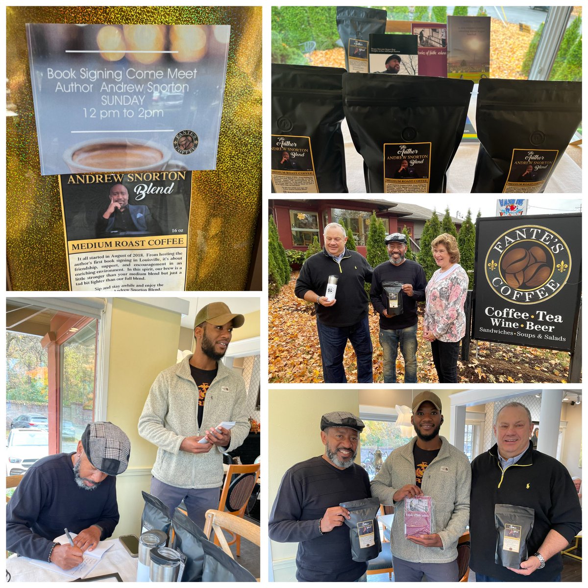 Snapshots of a great experience at @FanteCoffee on Oct 30th; a book signing featuring all my books AND dropping the drip on the #AuthorASnortonBlend coming soon!  #books #coffee #booksandcoffee #FantesCoffee #AuthorASnorton #teamwork #collaboration #author #goodpeople #goodtimes