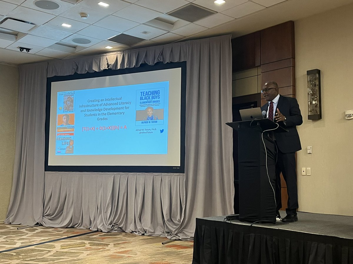 Honored to hear Dr. Alfred Tatum’s #ALER2022 keynote - Creating an Intellectual Infrastructure of Advanced Literacy and Knowledge Development for Students in the Elementary Grades <a href="/AlfredTatum/">Alfred W. Tatum</a>