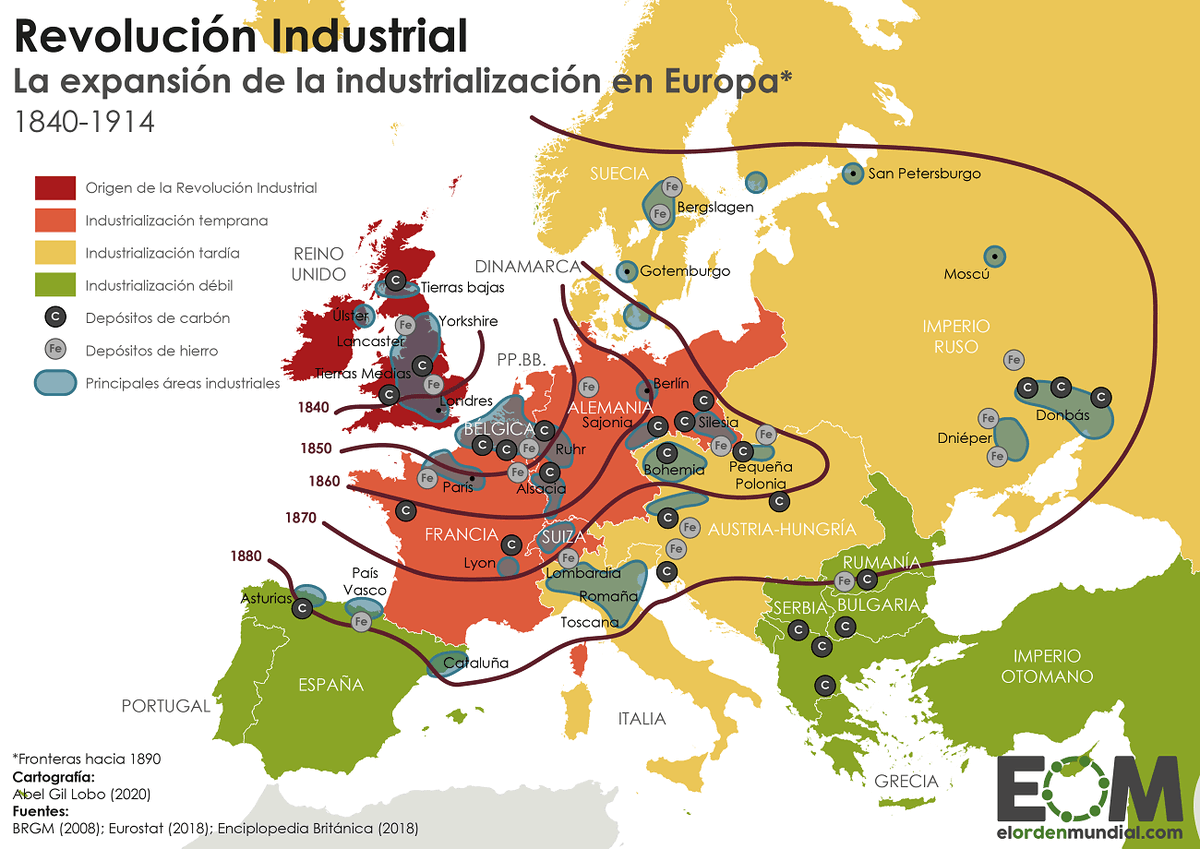 elOrdenMundial's tweet photo. La Revolución Industrial fue un proceso de transformación tecnológica, económica, social y política, originado en el Reino Unido a partir de la segunda mitad del siglo XVIII: https://t.co/4vq8V6Luvb https://t.co/JXxeZKhsKU