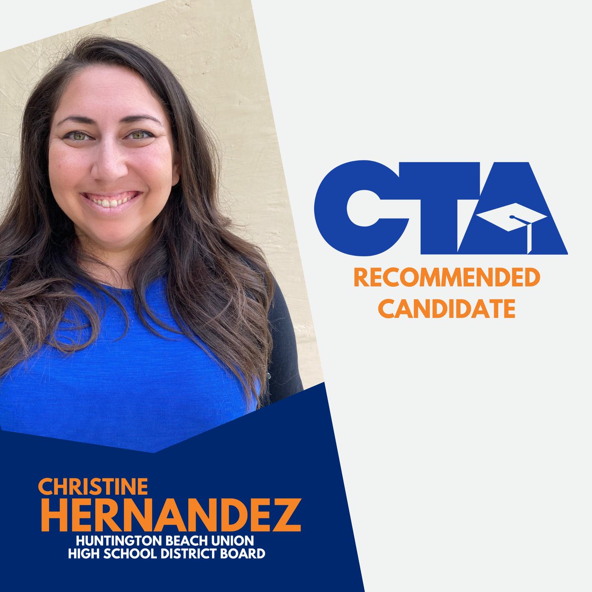 As a parent to a child in public ed, I can't tell you how important teachers are in this community &amp; how much respect I have for the work they do every day to educate our future leaders. I am proud to be on the list of recommended candidates by <a href="/wearecta/">California Teachers Association</a>.
#HBUHSD #GOTV