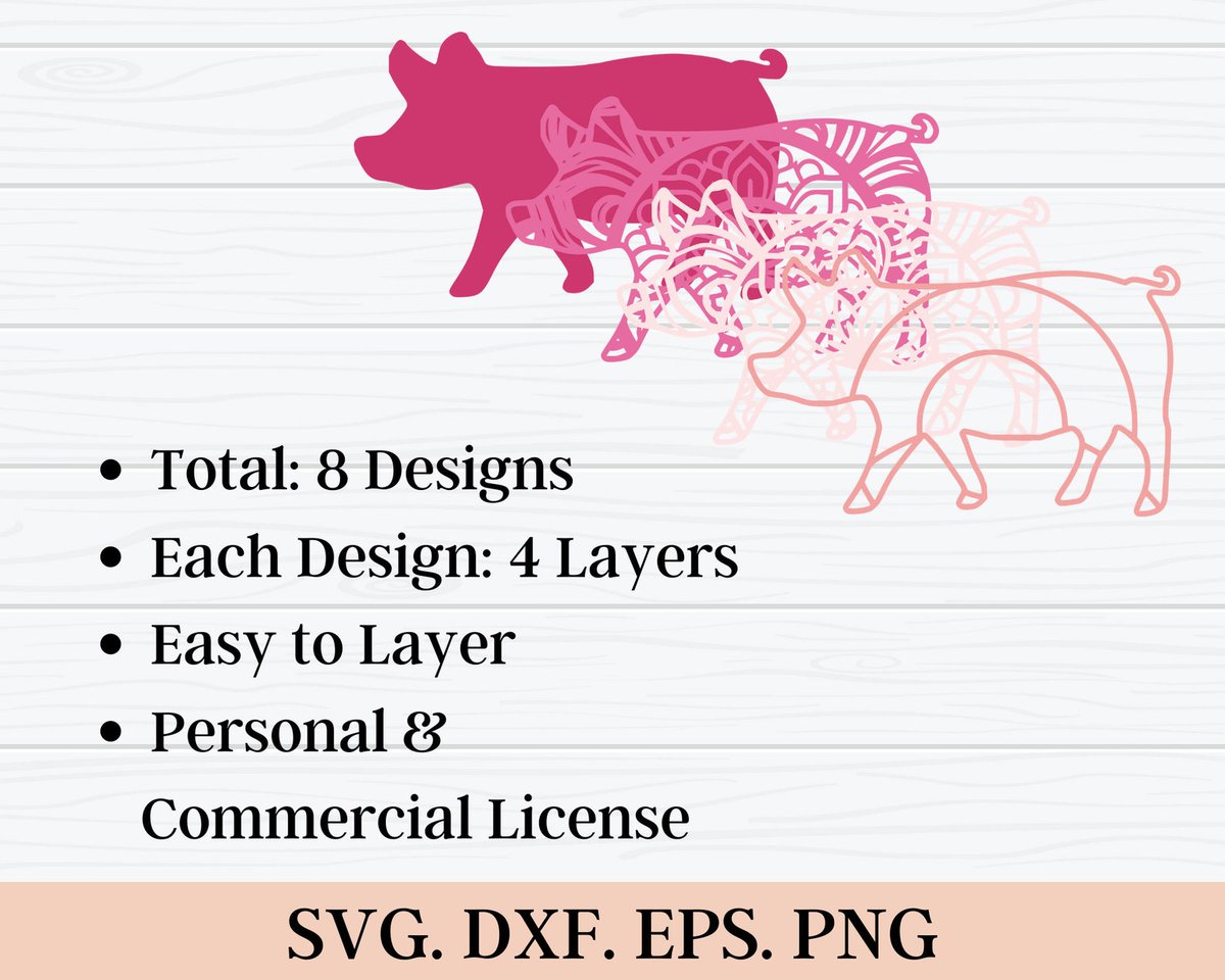 kshitizsharmav's tweet image. 3D Farm Animals SVG DXF Bundle - Pig Svg - 3D Mandala Svg - Layered Mandala Svg files for Cricut - DXF files for Laser
 #AnimalsSvgDxf #PigSvg #Cricut #MandalaSvg #laser #3DFarm #dxf #LayeredMandalaSvg #Rishasart #EtsySeller

👉etsy.com/listing/101041…