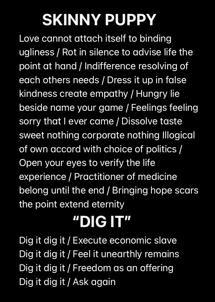 JohnPescoran's tweet photo. Skinny Puppy - 
Dig It [Official Music Video] 
https://t.co/hqrlFEAirJ 

#industrialmusic #nivekogre #cevinkey #ohGr #lyrics #streamofconscious https://t.co/b6qYSwoYyf