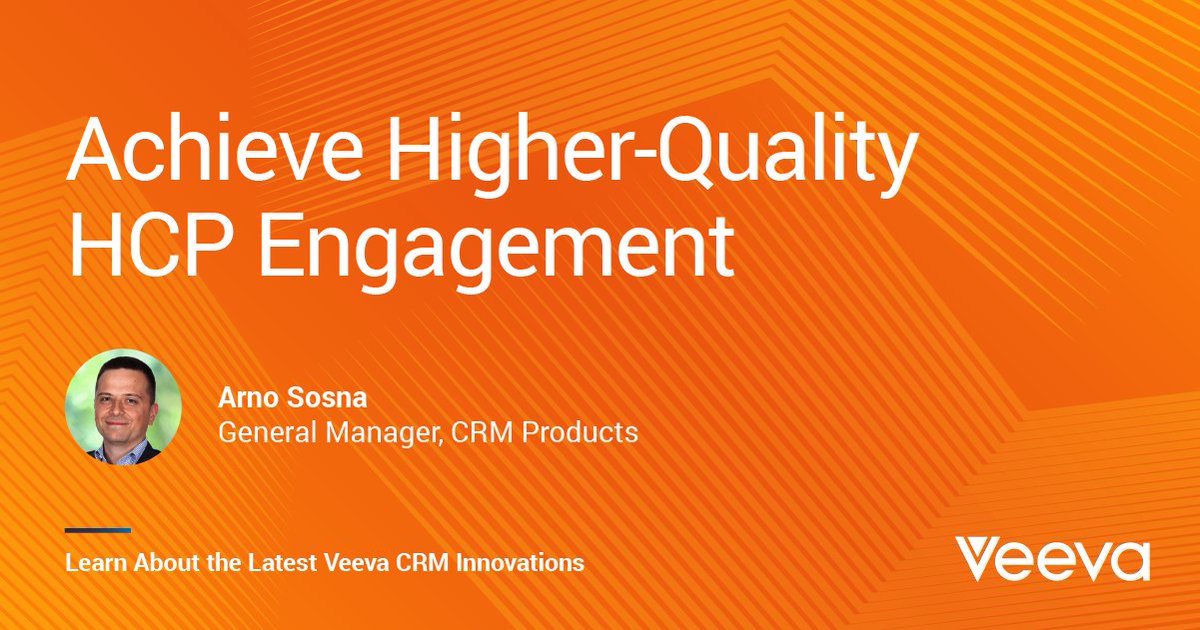 Veeva CRM’s latest release focuses on innovations designed to help field teams achieve exceptional #HCP engagement. bit.ly/3h57HGh

#pharmaceuticals #HCPengagement #biotechnology