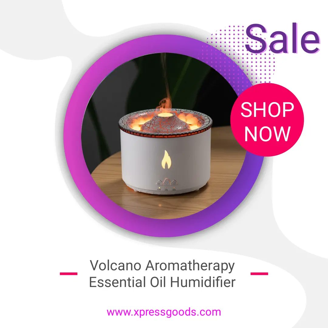 Creative Ultrasonic Essential Oil Humidifier Volcano Aromatherapy