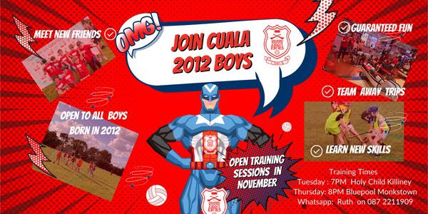 CualaCLG's tweet photo. Our 2012 boys group are holding open training sessions in November for anyone who wants to sample all we have to offer. #CualaAbú #Molanoige #LittleAcorns https://t.co/yF4B4Bl4E1