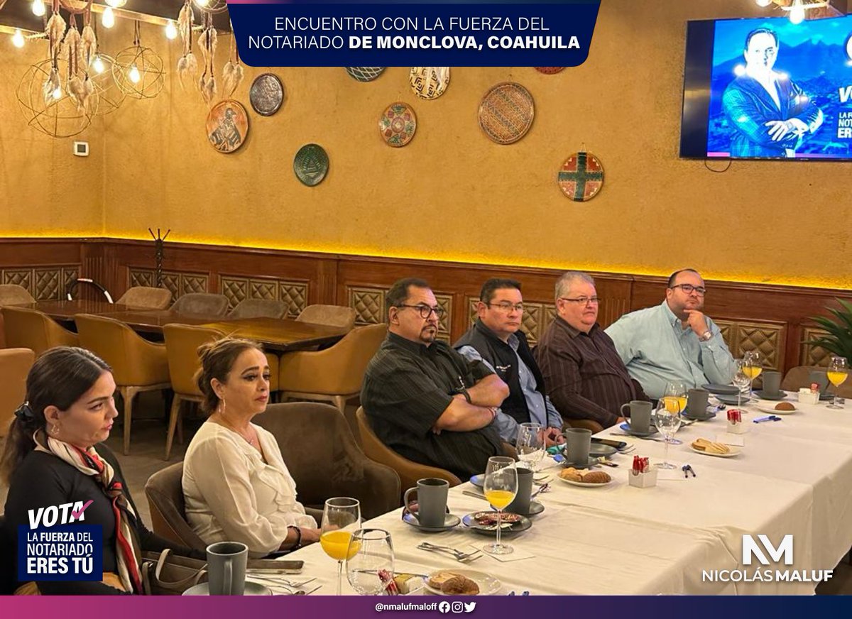 En la recta final de esta Campaña, les envío un afectuoso saludo desde #Monclova en #Coahuila, donde tuve el privilegio de reunirme con Amigas y Amigos Notarios, a quienes agradezco sus muestras de apoyo, y su compromiso decidido para votar por un <a href="/notariadomex/">Notariado Mexicano</a> UNIDO. (1/3)