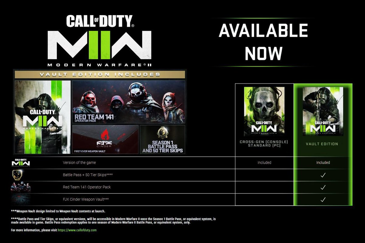 🚨 FREE TO ENTER GIVEAWAY🚨

 Are You prepared for #Warzone2 ??

We’re giving away #MW2  *Vault Edition* in only 48 hours to one Lucky Winner!!!🏆
⤵️Here’s ALL You need to do

 ✅: Like/RT
 ✅: Follow <a href="/TeamAdxpt/">TeamAdxpt</a> 
 ✅: Comment your platform with #FearAdxpt

#MWII  #ModernWarfare2