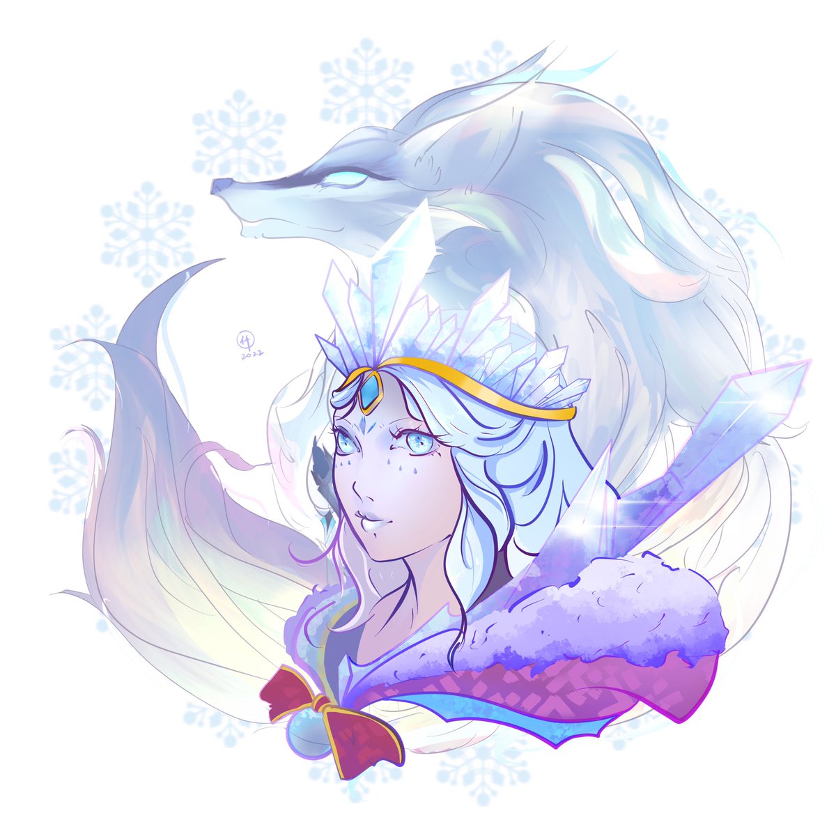 NormaDoodle's tweet photo. #Dota2 #crystalmaiden CM and her Persona! Love wolf!! https://t.co/v8IxVeaeAf