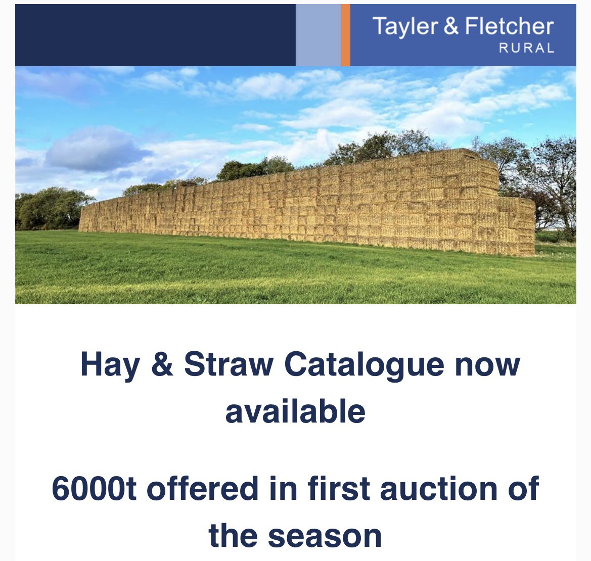 Catalogue is now available online for our first Hay, Straw &amp; Fodder Sale of the season. bit.ly/3SZVjos