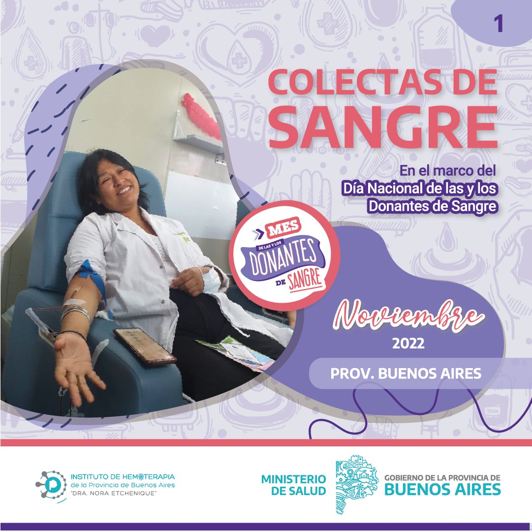 Este 9 de Noviembre es el Día Nacional de las y los Donantes de Sangre y lo festejamos donando sangre en toda la provincia 👏🏻🩸 
En el siguiente hilo te dejamos las próximas colectas 👇