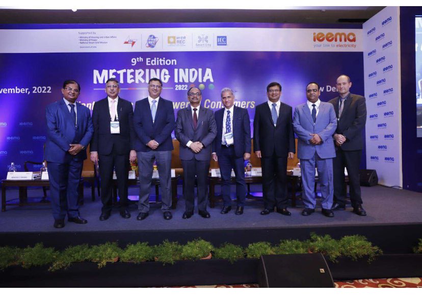 Amitkr05Kumar's tweet photo. Thanks to Secretary  #power  Mr Alok Kumar IAS to share his ideas at  Metering India 22 as Chief Guest. The event was a great success with 500+ delegates attending it.
 As Chairman Meter Division IEEMA I wish to thank all the stakeholders.#Schneider #MeteringIndia2022#smartmeters https://t.co/kFvE4bbFQb
