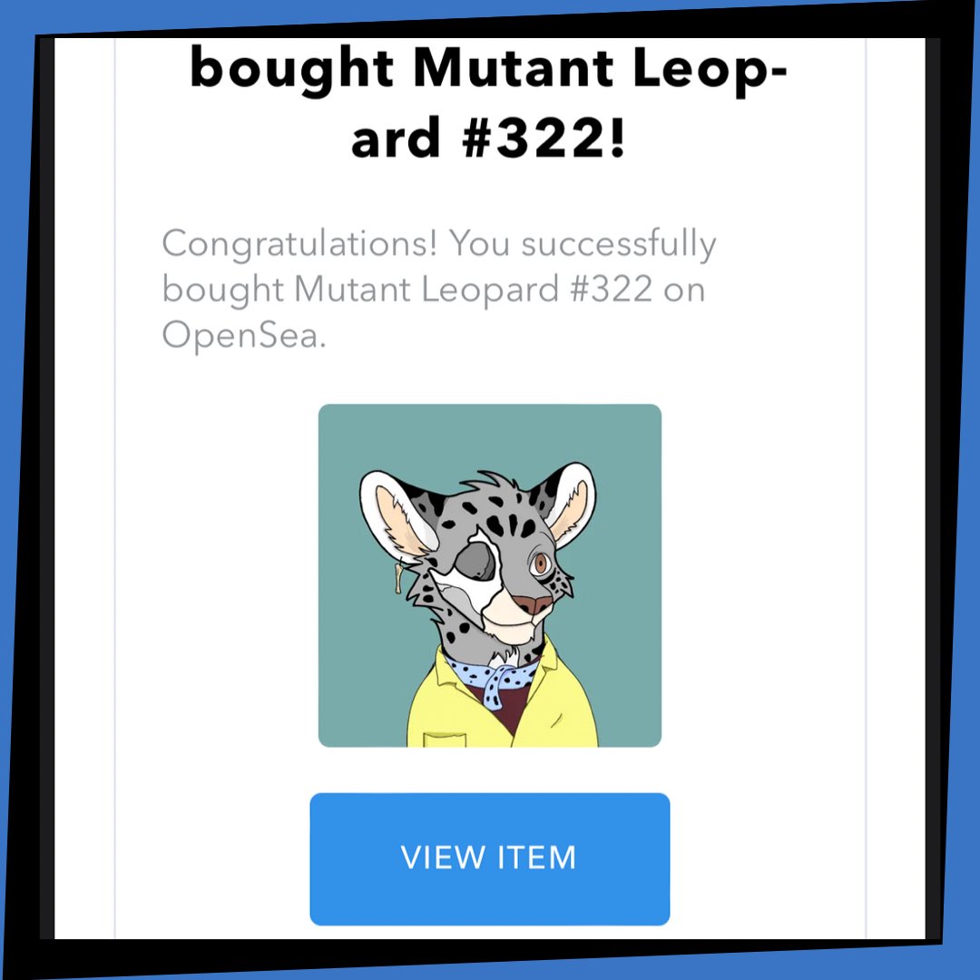 Grabbed myself one of these awesome Mutant Leopards from @MutantClubNFT 

Highly recommend you check them out! The project is flying!!
#nftsales #nfts