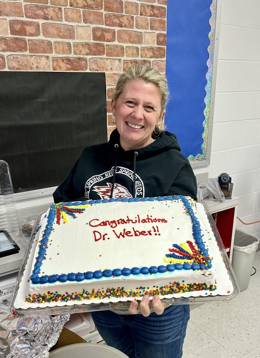 Is there a Dr. in the house? Well yes, yes there is….congrats to our colleague and friend Dr. <a href="/LauraWeber777/">Laura Weber</a> at Reeds Spring Elementary who successfully defended her dissertation last night! Proud of you!#OneWithThePack