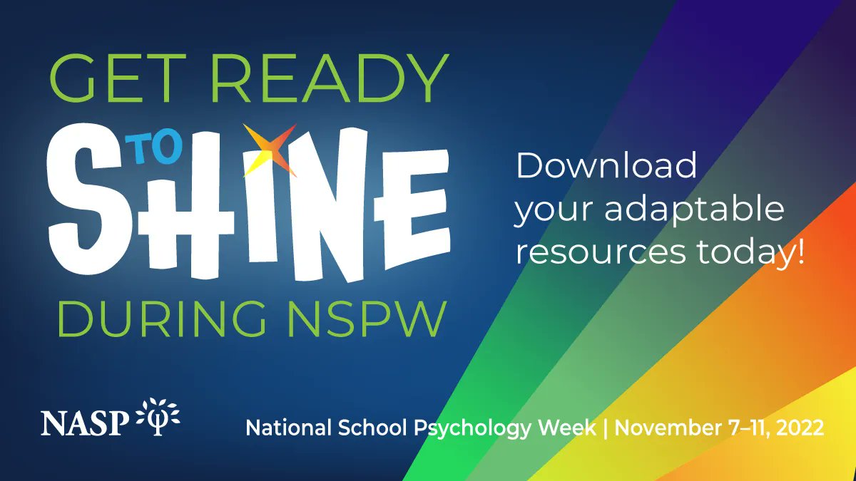 nasponline's tweet image. On Monday we start National School Psychology Week! We are so excited to see how you shine and how you show your schools that Together We Shine! Tag us in your NSPW posts with #SchoolPsychWeek