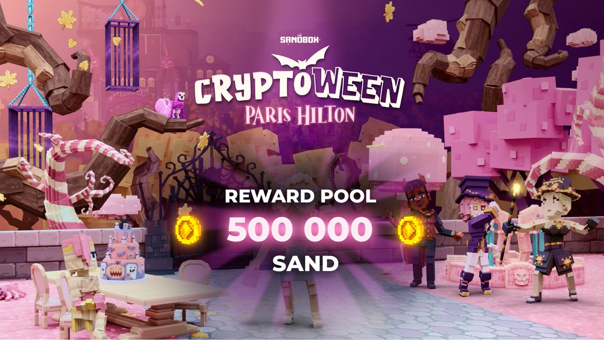 TheSandboxGame's tweet image. Help the 👑 Queen of the Metaverse ✨ @ParisHilton 🎉 to organize the greatest party! 

Collect CANDIES to enter into a prize pool of 500,000 $SAND, Avatars and #NFTs! 😮

Doors open until 7th November ⤵️
sandbox.game/en/season/cont…
