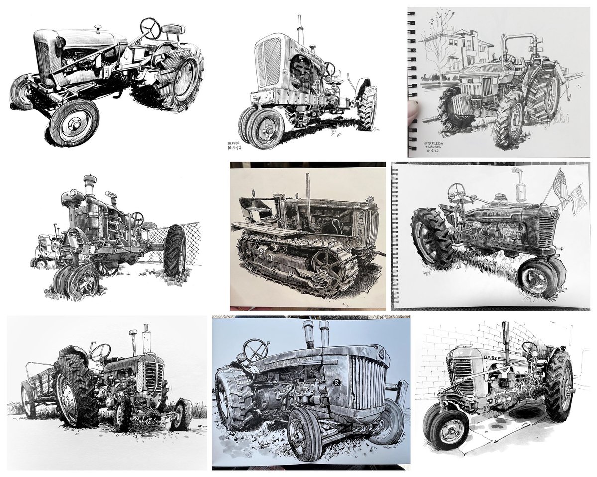 I've only sketched 9 tractors. These are them. 