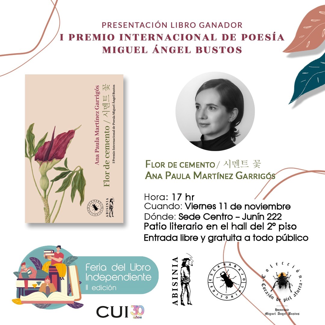 Embajada de México en Argentina (@embamexar) on Twitter photo 👉🏾El viernes 11/11 a las 17:00 horas, la poeta y diplomática mexicana <a href="/anapaumg/">Ana Paula Martínez Garrigós</a> presenta en Buenos Aires su 📖peomario "Flor de Cemento", que le valió el I Premio Internacional Miguel Ángel Bustos
🆓Entrada libre
📌Junin 2022,CABA. 👉🏾El viernes 11/11 a las 17:00 horas, la poeta y diplomática mexicana <a href="/anapaumg/">Ana Paula Martínez Garrigós</a> presenta en Buenos Aires su 📖peomario "Flor de Cemento", que le valió el I Premio Internacional Miguel Ángel Bustos
🆓Entrada libre
📌Junin 2022,CABA.