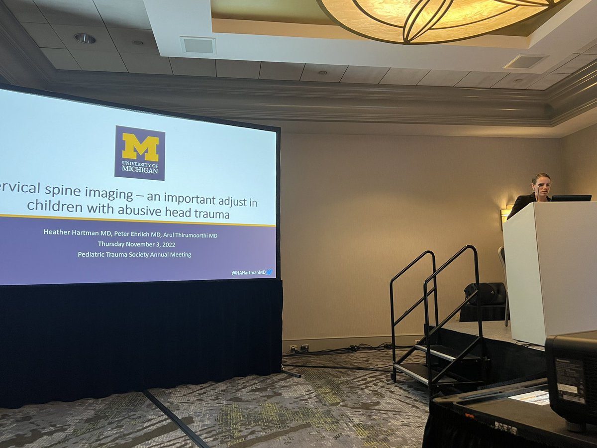 Dr Arul Thirumoorthi (@athirumoorthimd) on Twitter photo Congratulations <a href="/HAHartmanMD/">Heather Hartman</a> on her great #PTS2022 talk about role of advanced imaging, specifically MRI, to identify cervical spine injury in abusive head trauma <a href="/PediTraumaSoc/">Pediatric Trauma Soc</a>. Need for multi center studies going forward. <a href="/UMPedsSurg/">UM Pediatric Surgery</a> <a href="/UMichSurgery/">Michigan Surgery</a> Congratulations <a href="/HAHartmanMD/">Heather Hartman</a> on her great #PTS2022 talk about role of advanced imaging, specifically MRI, to identify cervical spine injury in abusive head trauma <a href="/PediTraumaSoc/">Pediatric Trauma Soc</a>. Need for multi center studies going forward. <a href="/UMPedsSurg/">UM Pediatric Surgery</a> <a href="/UMichSurgery/">Michigan Surgery</a>