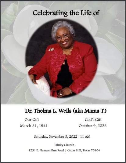 beefreemetv's tweet photo. Memorial Service of Thelma Wells (Mama T) - link - https://t.co/D4F0Migkos
Join us by livestream on Saturday, November 5 at 11:00 CST. live stream link: https://t.co/uvfA0yKbeu Please join in the celebration. https://t.co/wwRav3OwGa