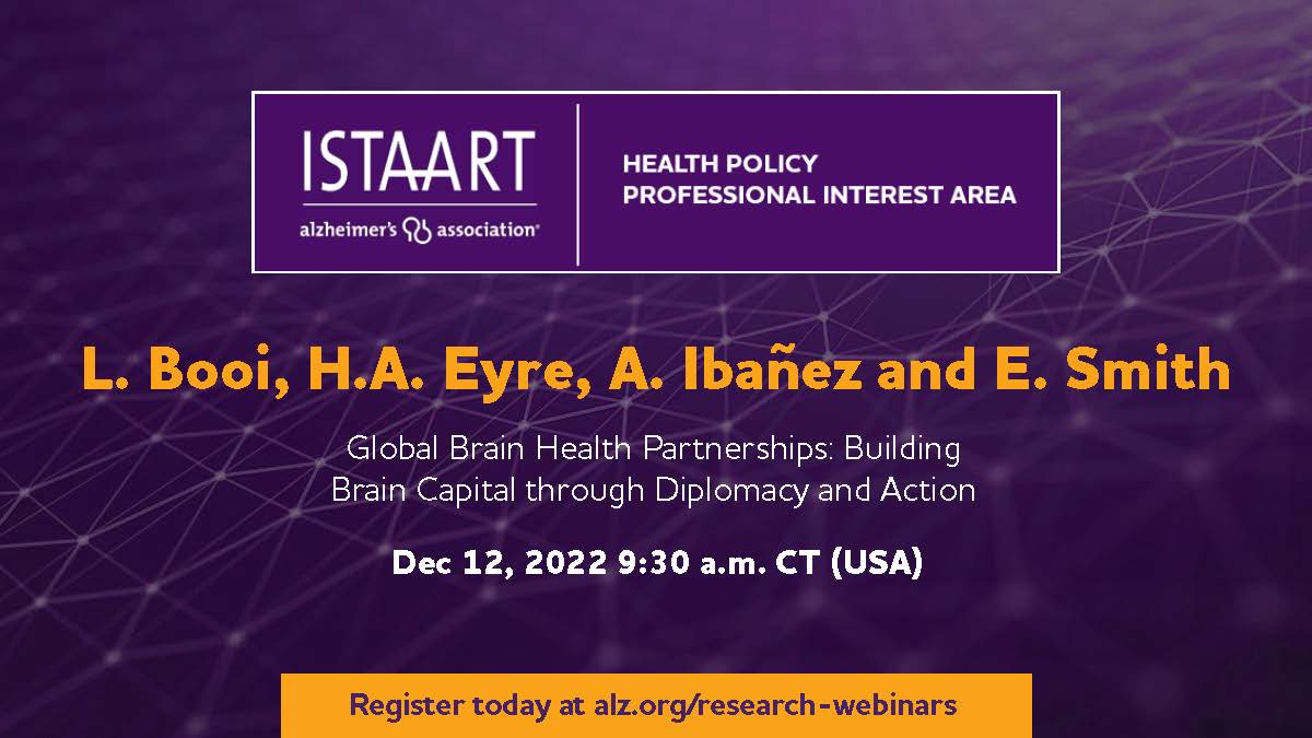 Health Policy PIA (@healthpolicypia) on Twitter photo Register for our #alzpolicy webinar on Global Brian Health Partnerships! Dec 12 @ 9:30am CT
Panelists @DementiaHealth <a href="/HarrisAEyre/">Harris Eyre</a> <a href="/AgustinMIbanez/">Agustin Ibañez</a> <a href="/erinsm28/">Erin Smith</a> and moderated by <a href="/healthpolicywd/">Walter Dawson</a>
alz-org.zoom.us/webinar/regist… Register for our #alzpolicy webinar on Global Brian Health Partnerships! Dec 12 @ 9:30am CT
Panelists @DementiaHealth <a href="/HarrisAEyre/">Harris Eyre</a> <a href="/AgustinMIbanez/">Agustin Ibañez</a> <a href="/erinsm28/">Erin Smith</a> and moderated by <a href="/healthpolicywd/">Walter Dawson</a>
alz-org.zoom.us/webinar/regist…