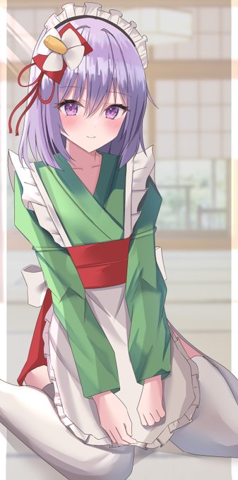 稗田阿求 「和メイド稗田阿求#東方Project #稗田阿求 #Skeb #comissio