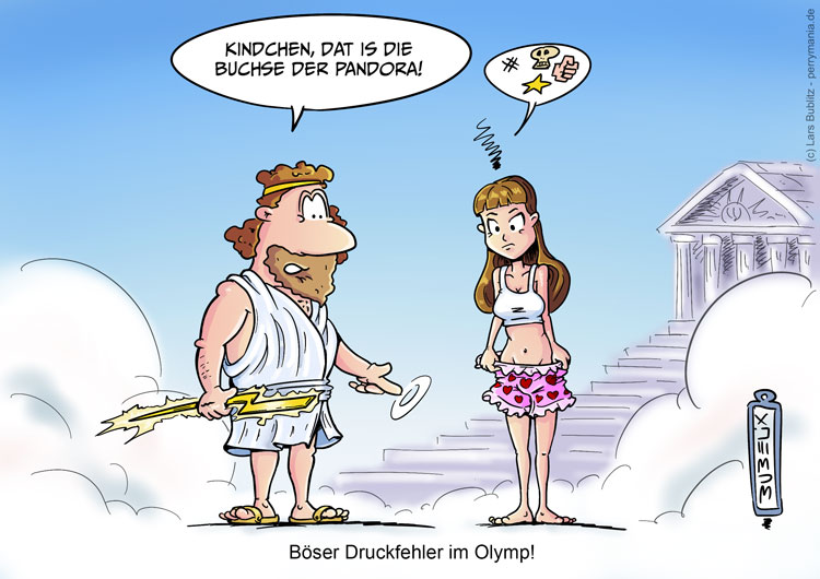 bubelix's tweet photo. Die Buchse der Pandora - oh, böser Druckfehler im Olymp!
#dailyperry #cartoon #olymp #pandora #zeus https://t.co/zlaM4BvBE6