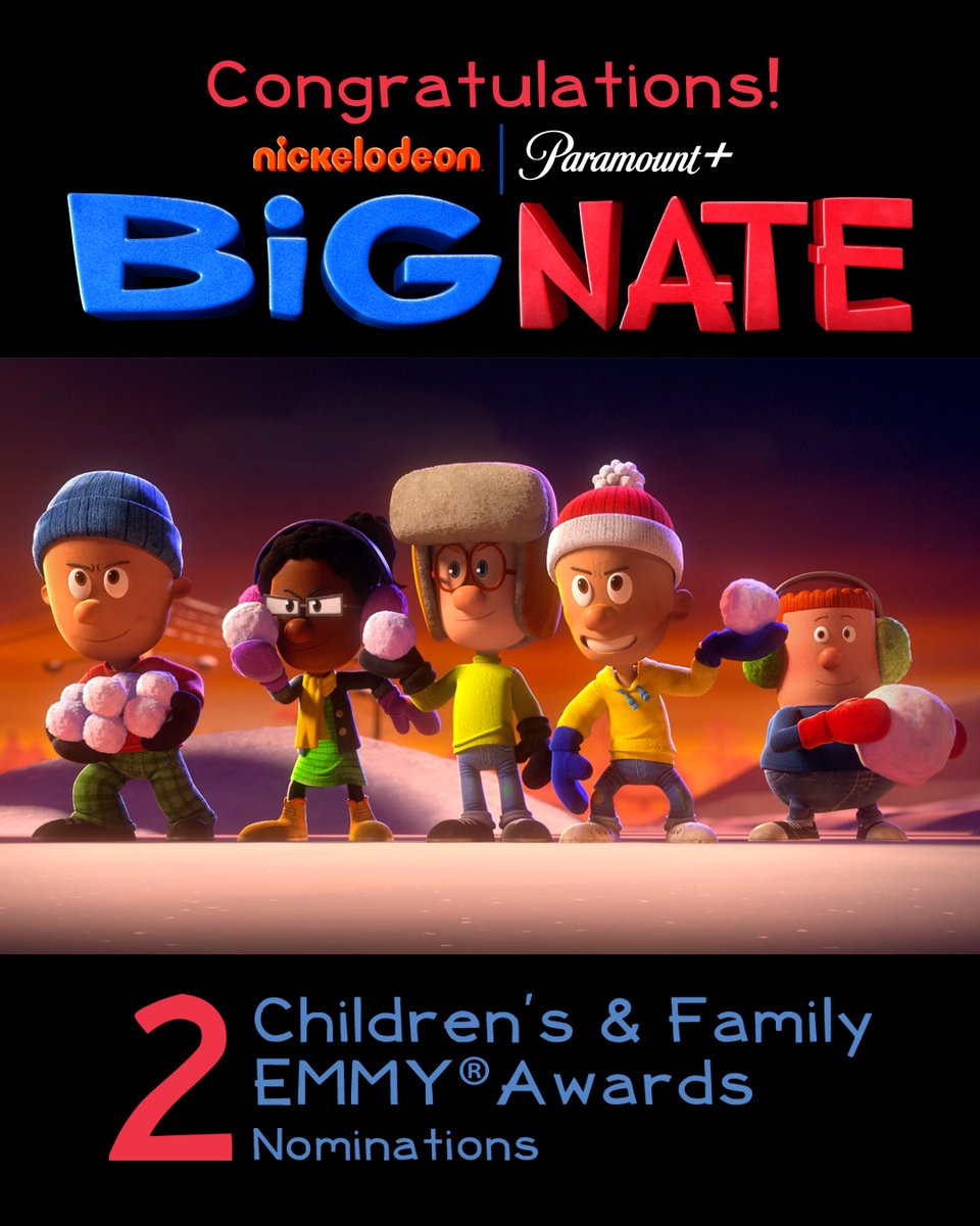 JohnCohen1's tweet photo. Huge congrats to the #BigNate team on 2 Children's &amp; Family Emmy® nominations! 🥳🎉 https://t.co/uqKcYPucw2