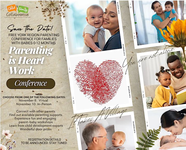 FamilyDayGTA's tweet image. This Nov 8th VIRTUAL parenting conference is for families with babies 0-12 months. It aims to support &amp;amp; empower parents (and caregivers) with child development research, celebrate parents' expertise &amp;amp; support their child’s learning and healthy development. bit.ly/3U8w2cX