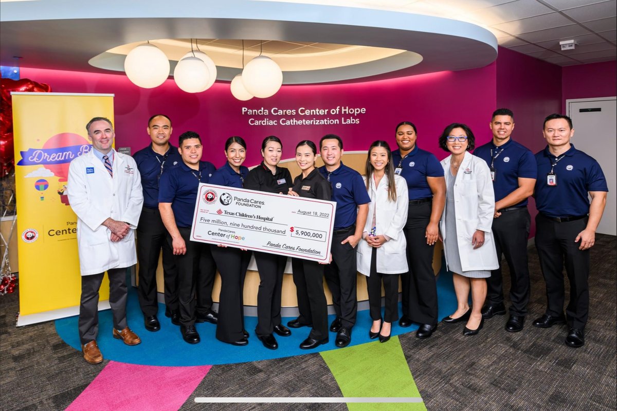 TCH Heart Center (@tchheartcenter) on Twitter photo We’re extremely excited to announce the opening of the Panda Cares Centers of Hope at TCH Heart Center! <a href="/PandaExpress/">Panda Express</a> and <a href="/TexasChildrens/">Texas Children's</a> leaders and staff gathered at the hospital to celebrate the announcement of the 10-year, $5.9 million commitment made by Panda Express. We’re extremely excited to announce the opening of the Panda Cares Centers of Hope at TCH Heart Center! <a href="/PandaExpress/">Panda Express</a> and <a href="/TexasChildrens/">Texas Children's</a> leaders and staff gathered at the hospital to celebrate the announcement of the 10-year, $5.9 million commitment made by Panda Express.